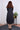 Black Hand Dyed Cotton Flax Women Midi Dress Long Sleeves WDRLS032412