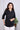 Black Hand Dyed Cotton Linen Women Kurti Long Sleeves WKILS042427