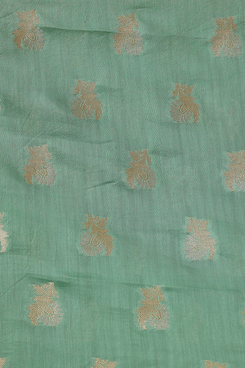 Green Jaquard Banarasi Silk Saree SAREE092375