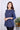 Indigo Ajrakh Cotton Women Kurti Long Sleeves WKILS022452