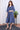 Indigo Dhabu Cotton Women Midi Dress Long Sleeves WDRLS12234