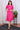 Pink Hand Dyed Cotton Linen Women Midi Dress Long Sleeves WDRLS09239