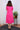 Pink Hand Dyed Cotton Linen Women Midi Dress Long Sleeves WDRLS09239