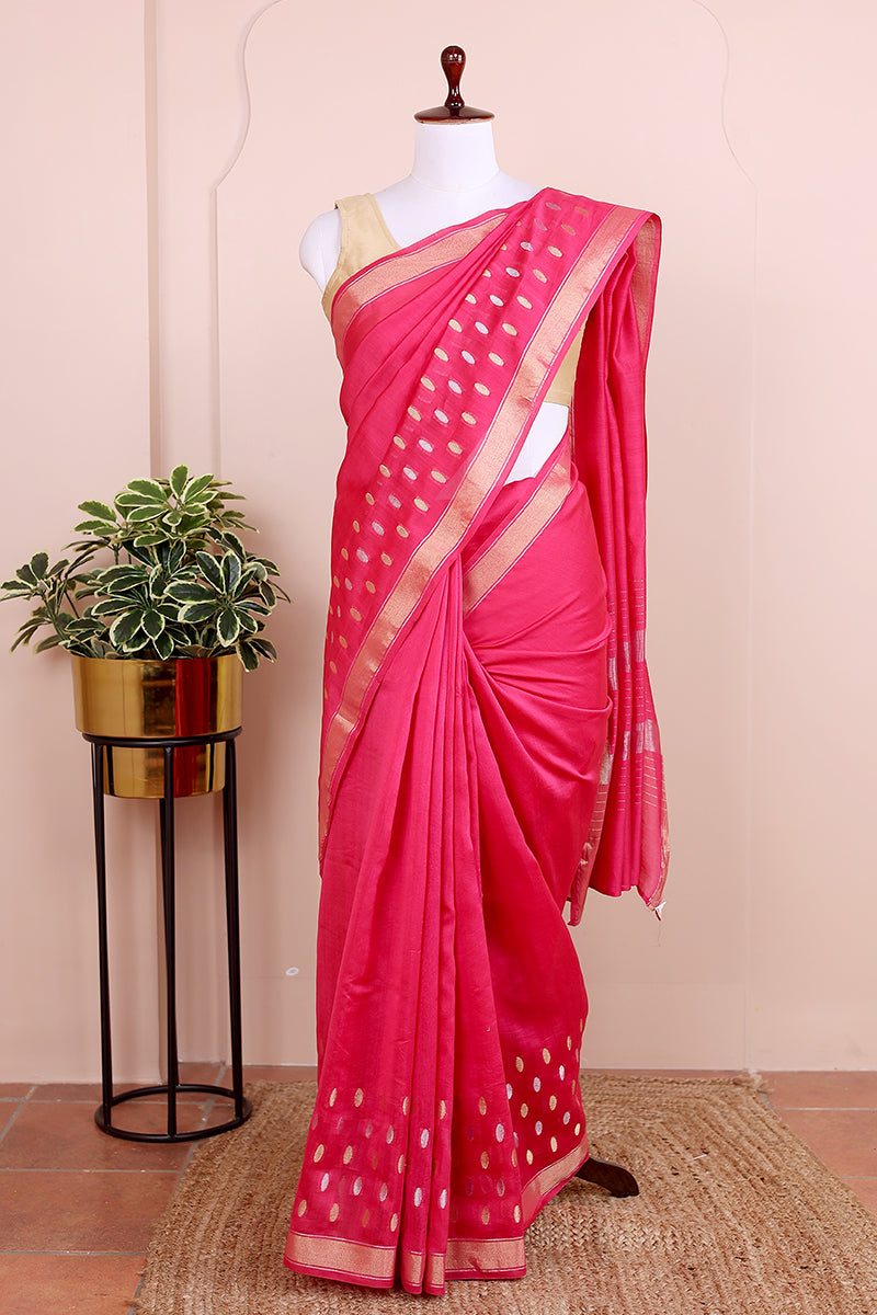 Pink Jaquard Banarasi Silk Saree SAREE102319