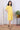 Yellow Hand Dyed Cotton Linen Women Short Dress Long Sleeves WSDLS092311