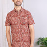 Rust Kalamkari Cotton Men Shirt Half Sleeves (MSHHS06235) - Cotton Cottage (3)