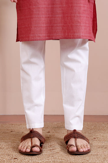 White Hand Dyed Cotton Flax Men Pyjama MPYJM252C6