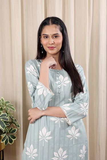 Light Blue Stripe Women kurta