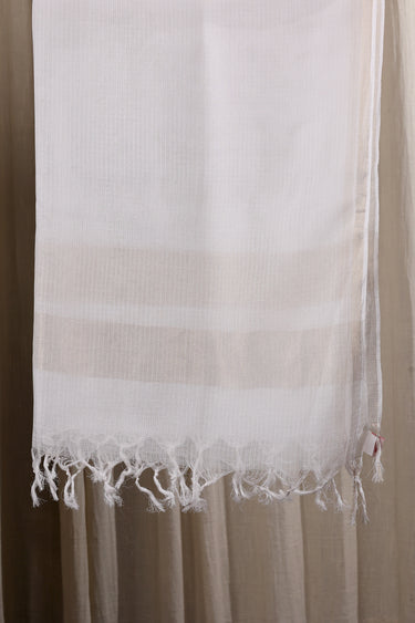 Off White Hand Dyed Kota Cotton Silk Dupatta DUPAT252C90