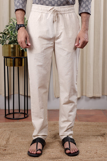 Natural Hand Dyed Cotton Linen Men Drawstring Pant MDSPT252C4