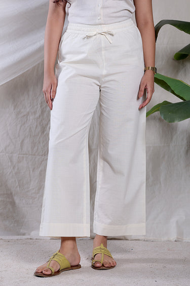 Natural Dyed Cotton Dobby Women Flared Pant