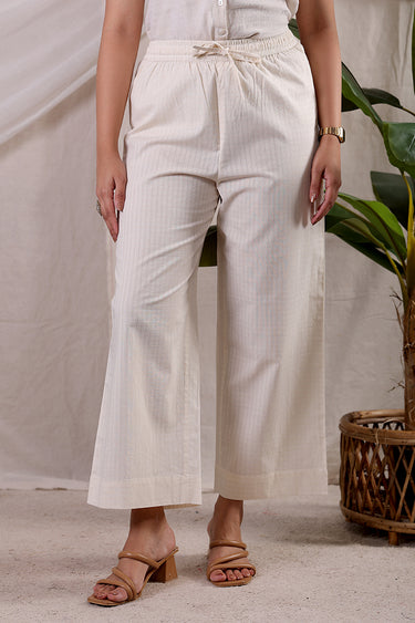 Natural Dyed Cotton Dobby Women Flared Pant
