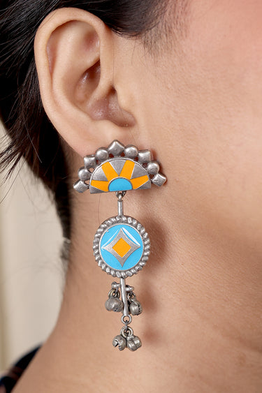 Orange & Blue Earring EARNG252C40