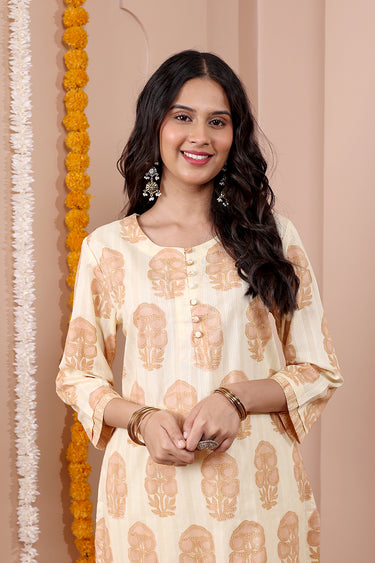 Dusty Pink printed Long Kurta 