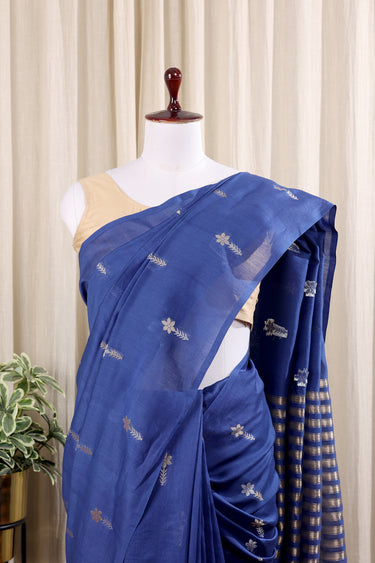 Royal Blue Jaquard Banarasi Silk Saree SAREE252C46