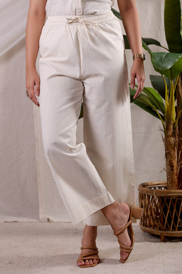 Natural Dyed Cotton Dobby Women Flared Pant