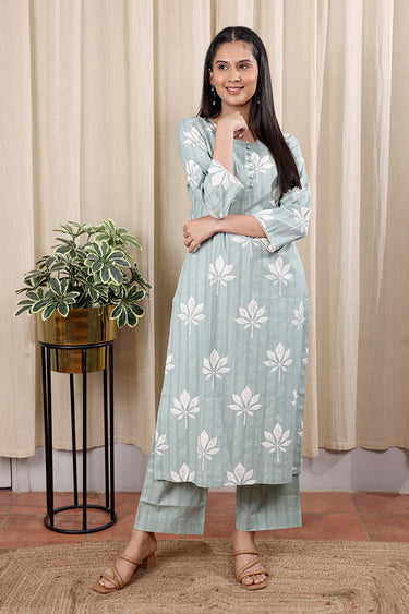 Cadet Blue Long Kurta for women