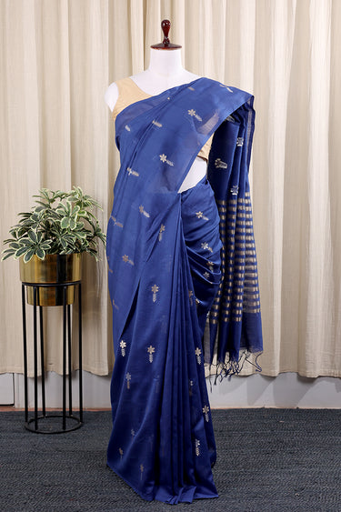 Royal Blue Jaquard Banarasi Silk Saree SAREE252C46
