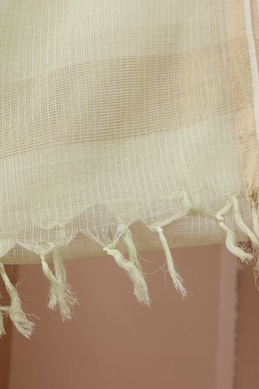 Lime Green Hand Dyed Kota Cotton Silk Dupatta DUPAT252C2
