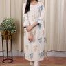 Ivory Sanganeri Cotton Long Kurta for women
