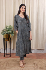 Black Cotton Long Kurta for women 