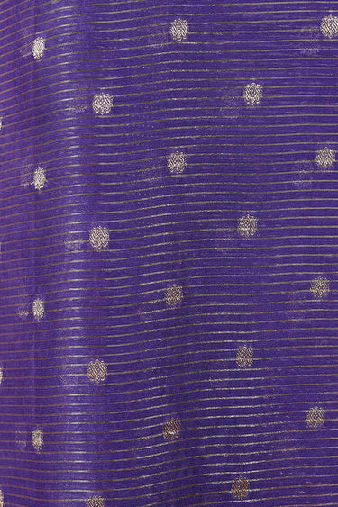 Royal Indigo Jaquard Stripes Banarasi Silk Dupatta