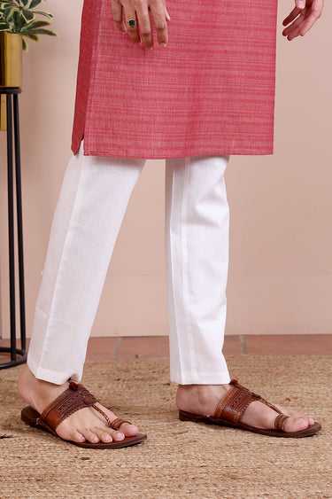 White Hand Dyed Cotton Flax Men Pyjama MPYJM252C6