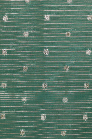 Dark Green Jaquard Stripes Banarasi Silk Dupatta DUPAT252C149