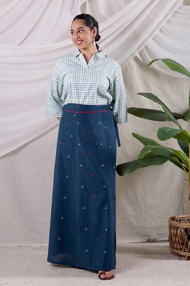 Navy Blue Dobby South Cotton Wraparound