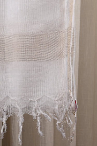 White Hand Dyed Kota Cotton Silk Dupatta DUPAT252C84