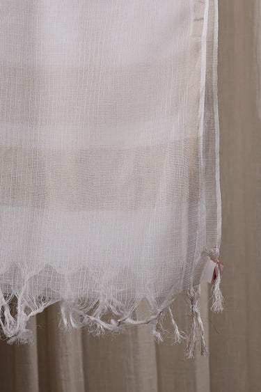Off White Hand Dyed Kota Cotton Silk Dupatta DUPAT252C90