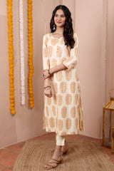 Dusty Pink Women Long Kurta 
