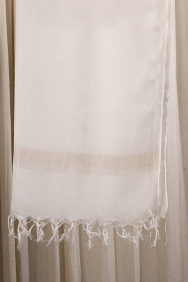 Ivory Hand Dyed Kota Cotton Silk Dupatta DUPAT252C85