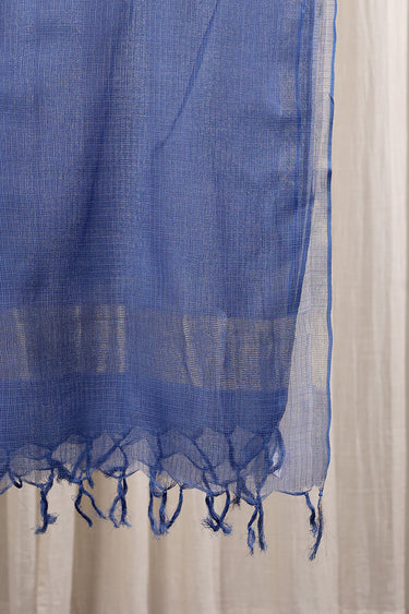 Indigo Hand Dyed Kota Cotton Silk Dupatta DUPAT252C67