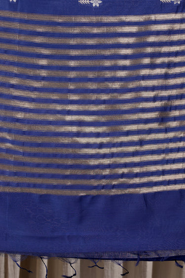 Royal Blue Jaquard Banarasi Silk Saree SAREE252C46