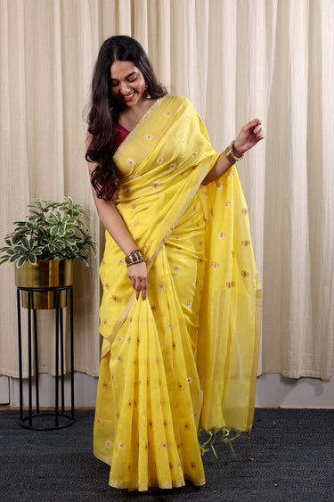 Olive Mina Buta Banarasi Silk Saree SAREE252C89