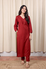 Maroon Long Kurta for women