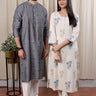 Ivory Sanganeri Cotton Linen Women Long Kurta Long Sleeves WLKLS252C65
