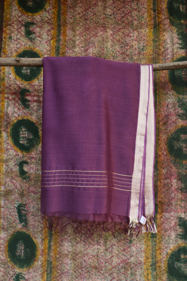 Wine Dyed Chanderi Silk Dupatta