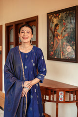 Royal Blue Long Kurta with Long Sleeves women
