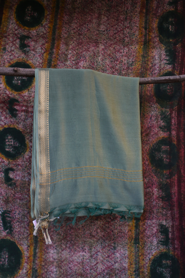 Pista Green Dyed Chanderi Silk Dupatta