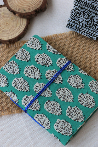 Green Bagru Handcrafted Diary 4 X 6 DIARY252C22