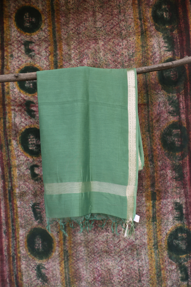 Forest Green Dyed Chanderi Silk Dupatta
