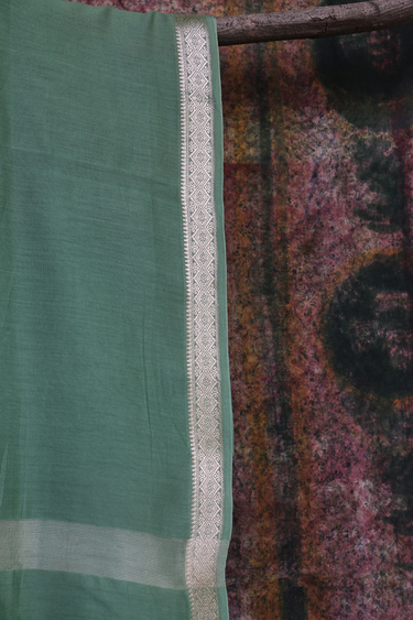 Forest Green Dyed Chanderi Silk Dupatta