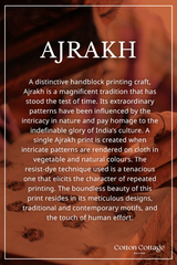 Mustard Ajrakh Cotton Women Midi Dress Sleeveless WDRSL09244.