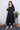 Black Hand Dyed Art Silk Slub Women Ankle Kurta Long Sleeves WAKLS12231