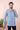 Blue Dhabu Cotton Men Short Kurta Full Sleeves MSKFS082335