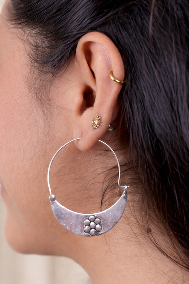 Chandphool Silver Toned Earring EARNG252C73