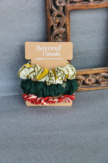 Chhaap Handcrafted Scrunchie Set of 3