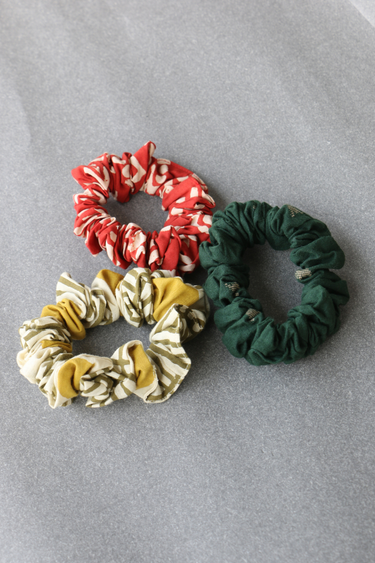 Chhaap Handcrafted Scrunchie Set of 3